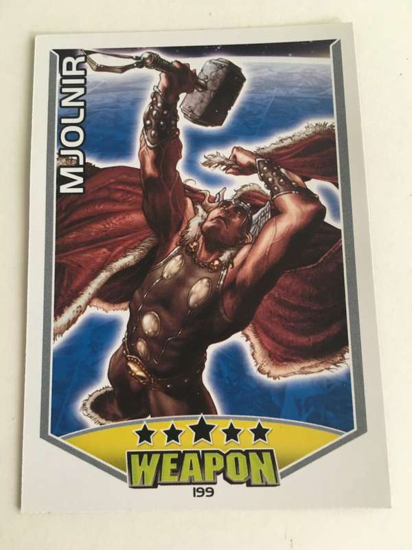 DC MARVEL WEAPON TOPPS TRADING CARD - MJOLNIR