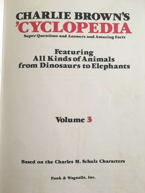 VINTAGE CHARLIE BROWN`S CYCLOPEDIA - NO. 3 - 1980