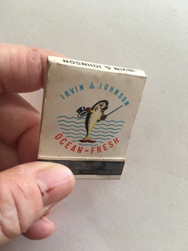 VINTAGE MATCH BOOK - IRVIN & JOHNSON -