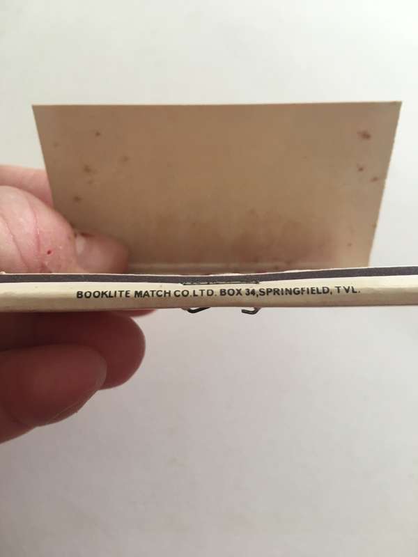 VINTAGE MATCH BOOK - GEN DE WET STATUE BLOEMFONTEIN