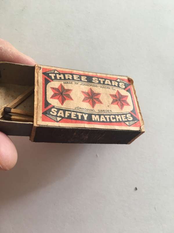 VINTAGE MATCH BOX  - THREE STARS