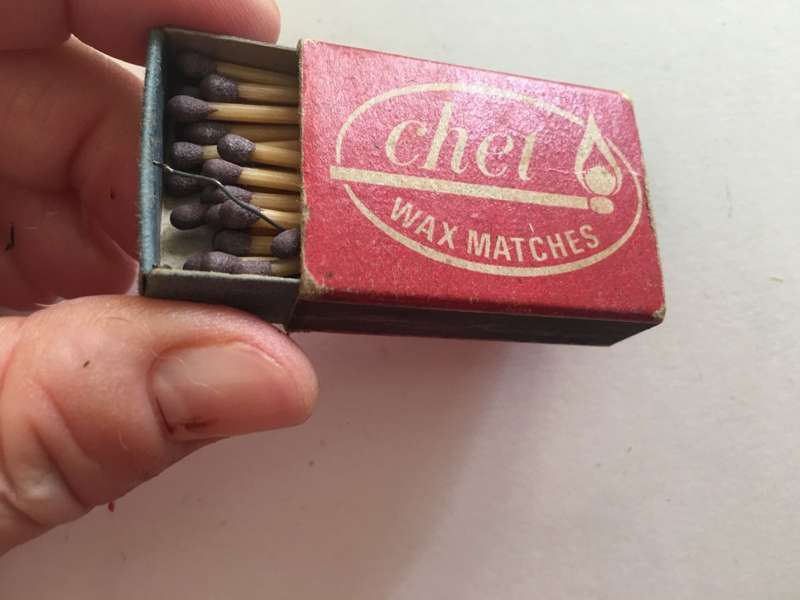 VINTAGE MATCHBOX - CHET WAX MATCHES