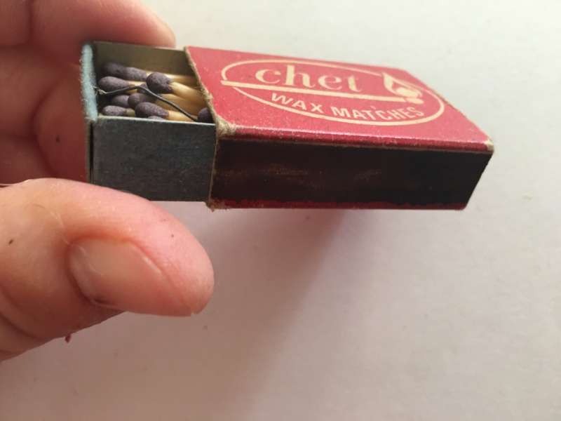 VINTAGE MATCHBOX - CHET WAX MATCHES