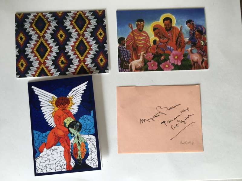 LOVELY LOT OF XMAS CARDS AND AUTOGRAPH THEN LEADER OF THE I F P MANGOSUTHU BUTHELEZI