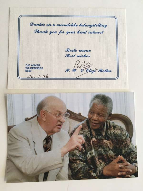 LOVELY VINTAGE AUTOGRAPH OF PAST PRESIDENT  PW BOTHA