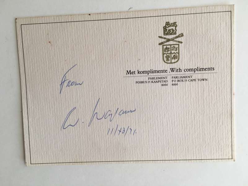 VINTAGE AUTOGRAPH OF MINISTER RAJBANSI PAST MINISTER  OF CHAMBER FOR INDIAN  PEOPLE