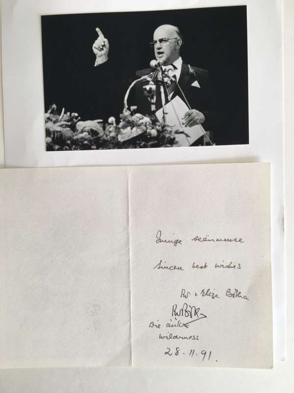 LOVELY  SIGNED PRESIDENTIAL  CARD OF FORMER PRESIDENT PW BOTHA  AND PRESS PHOTO