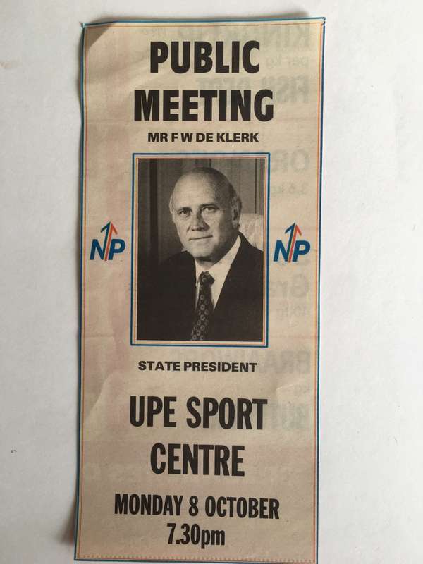 LOVELY AUTOGRAPHED LETTER OF FORMER PRESIDENT FW DE KLERK PRESS PHOTO  AND NEWSPAPER CLIPPING