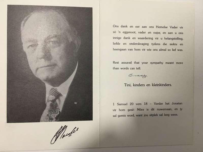 VINTAGE BURIAL  CARD OF FORMER PRESIDENT 1915-1983 AND PRESS PHOTO