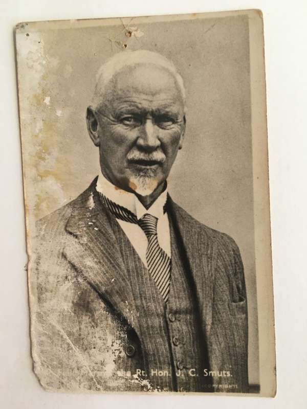 LOVELY POSTCARD AND PHOTO OF FORMER PRESIDENT - JAN SMUTS