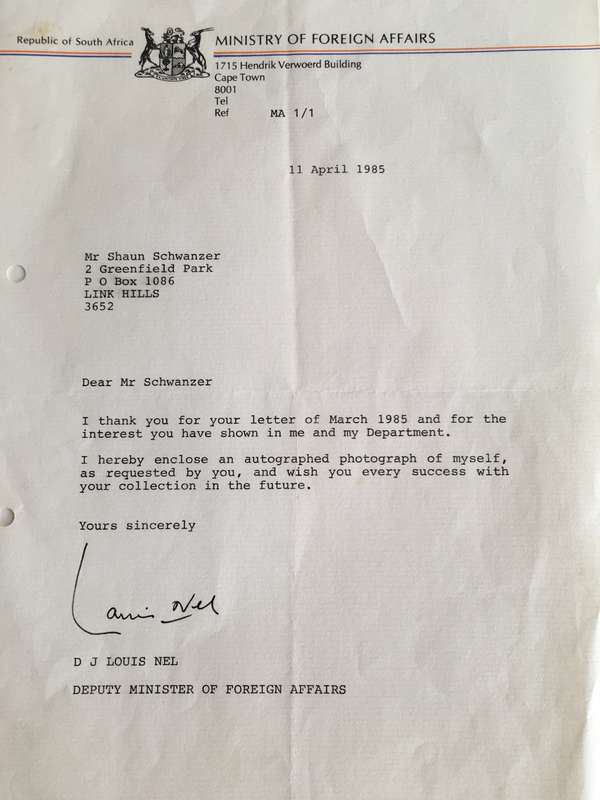 LOVELY VINTAGE PHOTO AND LETTER OF FORMER MINISTER DEPUTY MINISTER OF FOREIGN AFFAIRS - 1985