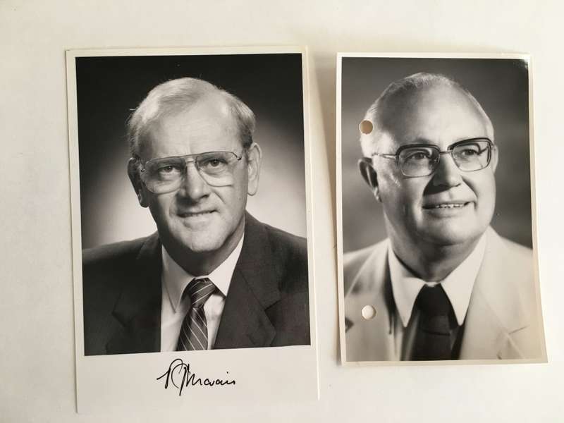 TWO PHOTOS OF FORMER MINISTERS ONE SIGNED - PG MARAIS