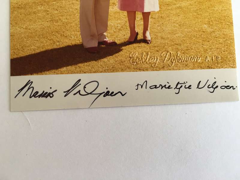 LOVELY AUTOGRAPHED PHOTO OF FORMER PRESIDENT MARAIS VILJOEN AND MRS VILJOEN