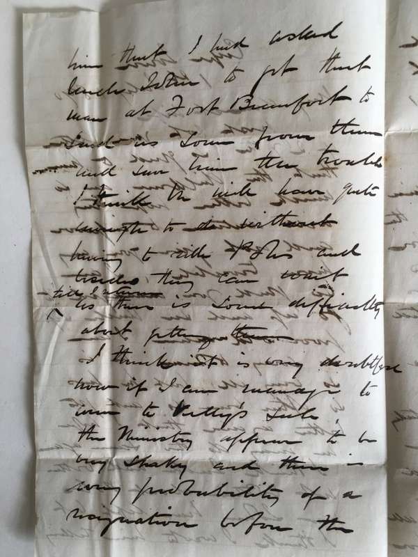 ANTQUE LETTER HAND WRITTEN BY JOHN OGILVINE NORTON MEMBER OF CAPE PARLIAMENT TO WIFE MARY 1840