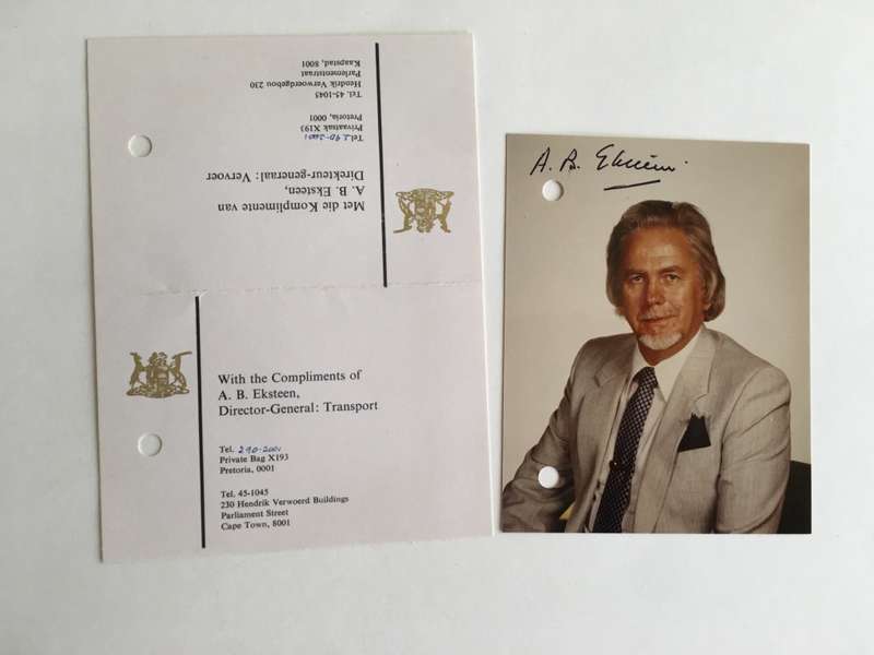 LOVELY AUTOGRAPH OF FORMER DIRECTOR-GENERAL - TRANSPORT