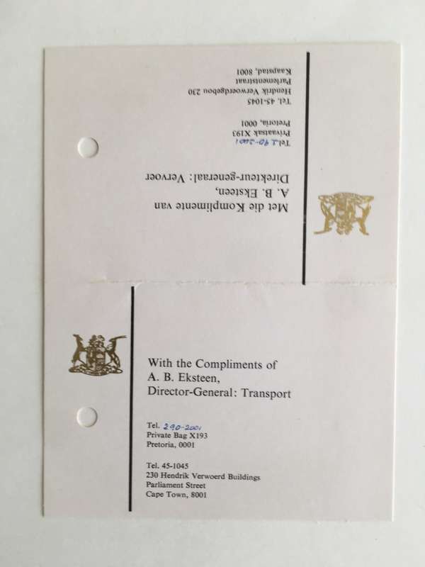 LOVELY AUTOGRAPH OF FORMER DIRECTOR-GENERAL - TRANSPORT