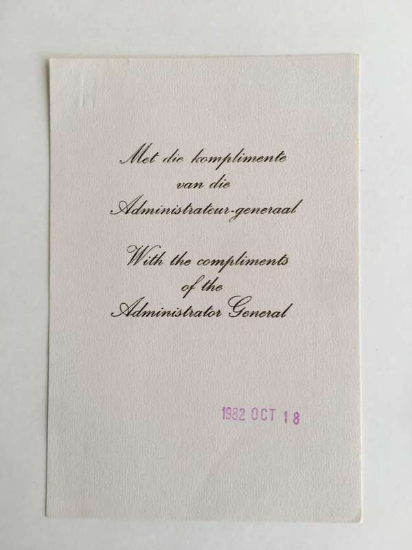 VINTAGE AUTOGRAPH OF FORMER ADMINISTRATOR-GENERAL