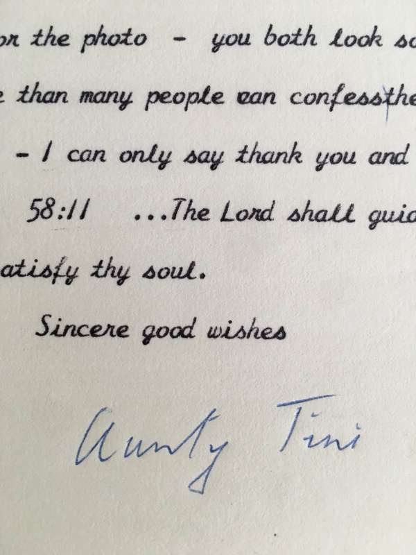 LOVELY LETTER FROM FORMER PRESIDENT WIFE MRS TINI VORSTER - 1989