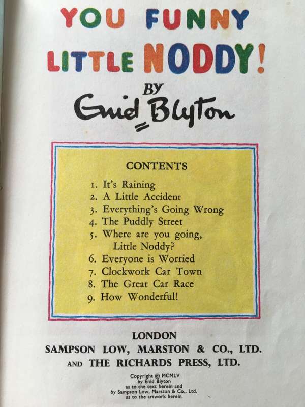 VINTAGE NODDY NO. 10  - HARD COVER COVERED IN PLASTIC -1955