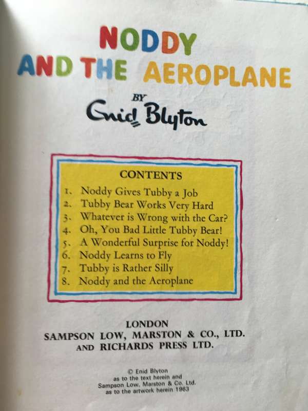 VINTAGE NODDY  NO. 24 HARD COVER BOOK - 1963 SPINE MISSING SO REDUCED