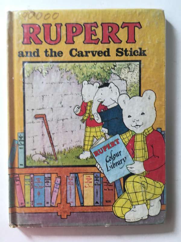 VINTAGE RUPERT THE BEAR HARD COVER BOOK COVERED IN PLASTIC - 1977
