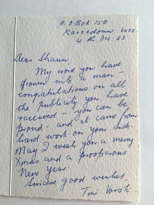 VINTAGE CARDS FROM FORMER PRESIDENT WIFE MRS TINI VORSTER - 1983