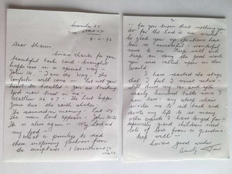 LOVELY VINTAGE LETTER FROM FORMER PRESIDENT WIFE MRS TINI VORSTER - 1996