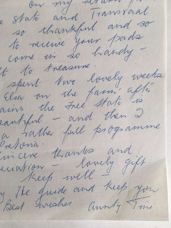 VINTAGE LETTER OF FORMER PRESIDENT WIFE MRS TINI VORSTER - 1989