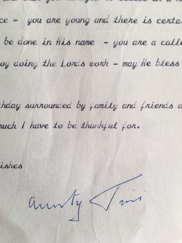 LETTER FROM FORMER PRESIDENT  WIFE MRS TINI VORSTER - 1990
