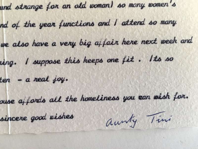 LOVELY LETTER FROM FORMER PRESIDENT WIFE MRS TINI VORSTER - 1988