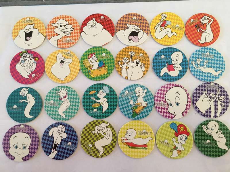 ZAPCAP CASPER TAZO  - COMPLETE SET OF 40 + PLASTIC TAZO + 1 HOLOGRAM TAZO   + 1 STICKER  + 1 DC CARD