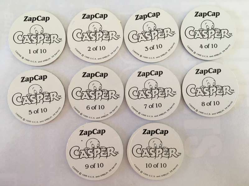 ZAPCAP CASPER TAZO 1995 - HOLOGRAM COMPLETE SET OF 10!!!
