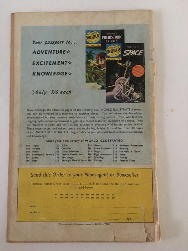 VINTAGE WORLD ILLUSTRATED CLASSICS COMIC - FIGHT FOR LIFE LATE 50`S TO 60`S