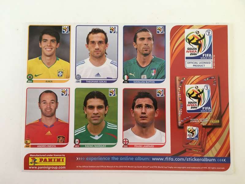 SOCCER PANNINI STICKER NO. 412 179  499   191   56  577  SHEET OF 6