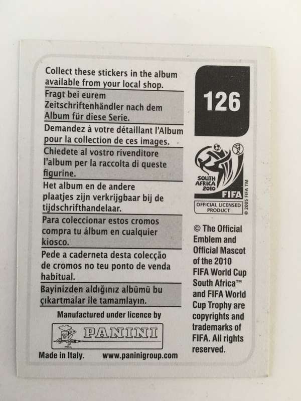 SOCCER PANNINI STICKER NO. 126 FOIL / SHINY
