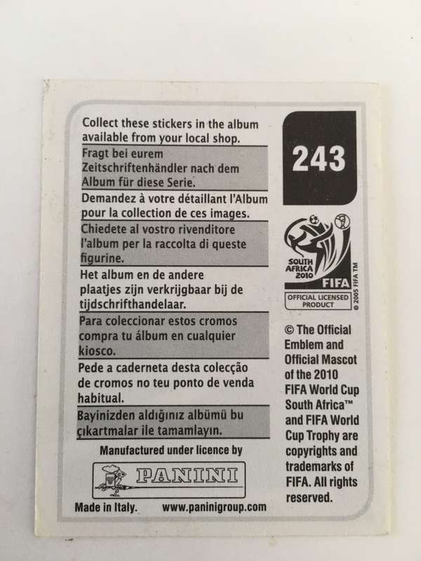 SOCCER PANNINI STICKER NO.  243