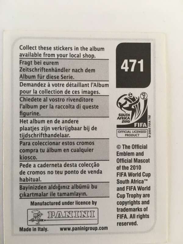 SOCCER PANNINI STICKER NO. 471