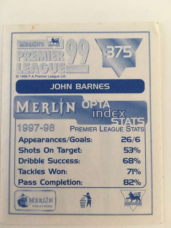 SOCCER MERLIN STICKER NO. 375