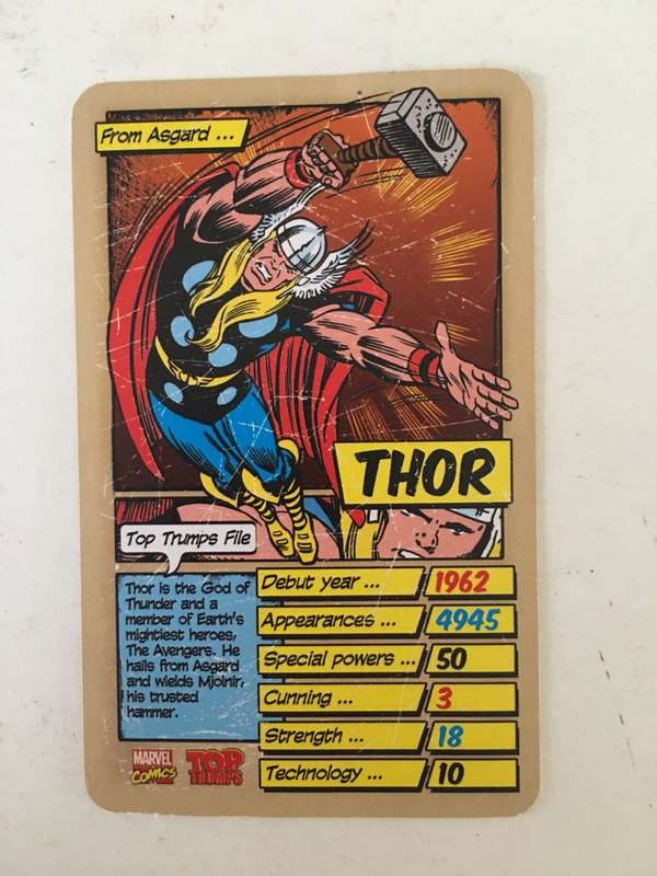 VINTAGE DC / MARVEL TOPPS TRADING CARD - THOR