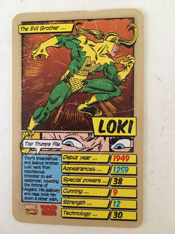 VINTAGE DC / MARVEL TOPPS TRADING CARD - LOKI