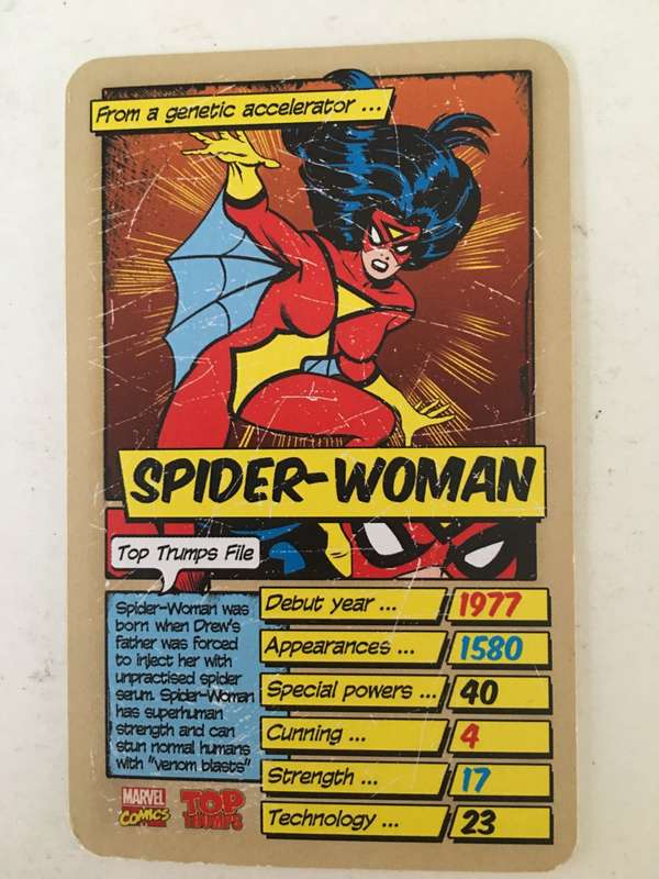 VINTAGE DC / MARVEL TOPPS TRADING CARD - SPIDER-WOMAN