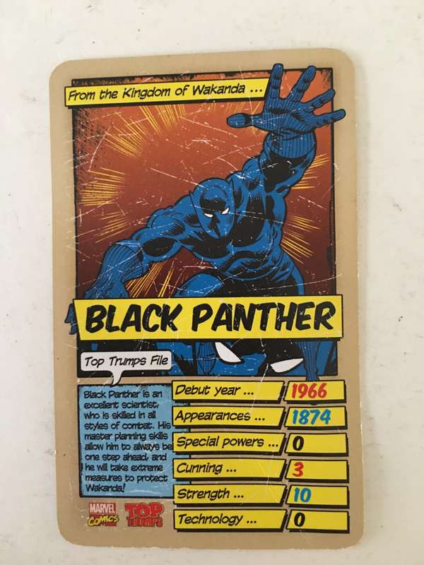 VINTAGE DC / MARVEL TOPPS TRADING CARD - BLACK PANTHER