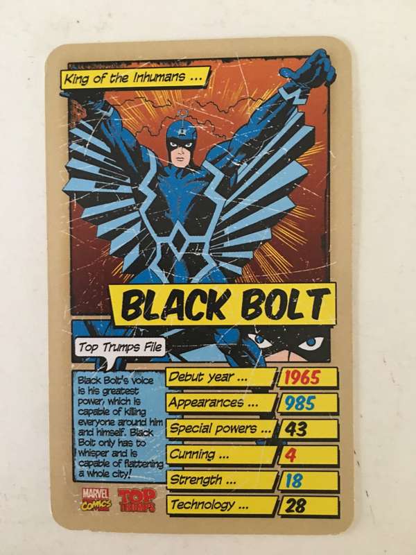 VINTAGE DC / MARVEL TOPPS TRADING CARD - BLACK BOLT