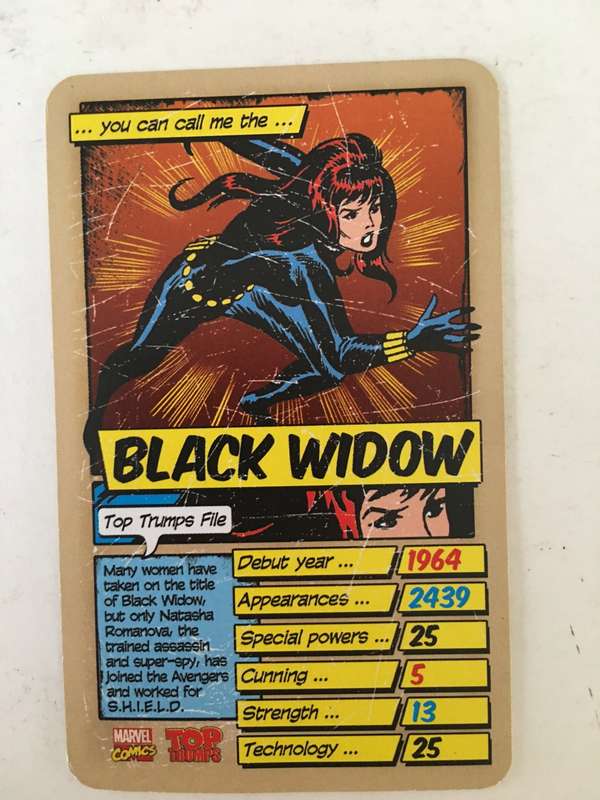 VINTAGE DC / MARVEL TOPPS TRADING CARD - BLACK WIDOW