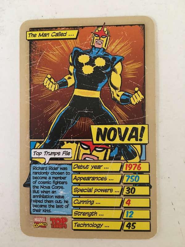 VINTAGE DC / MARVEL TOPPS TRADING CARD - NOVA