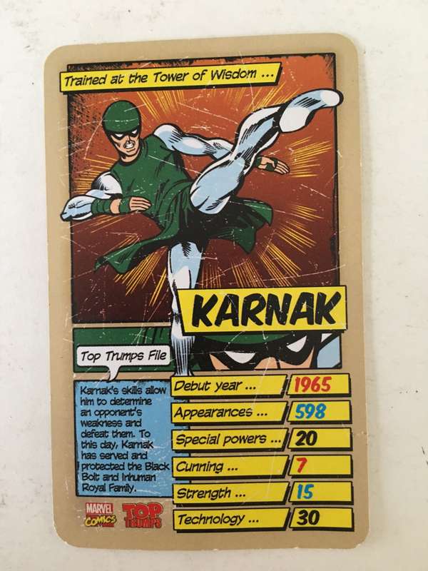 VINTAGE DC / MARVEL TOPPS TRADING CARD - KARNAK