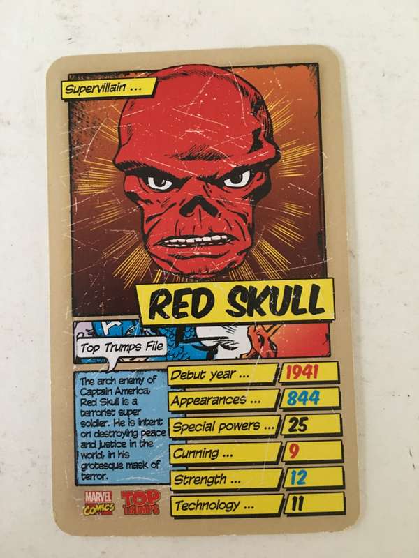 VINTAGE DC / MARVEL TOPPS TRADING CARD - RED SKULL