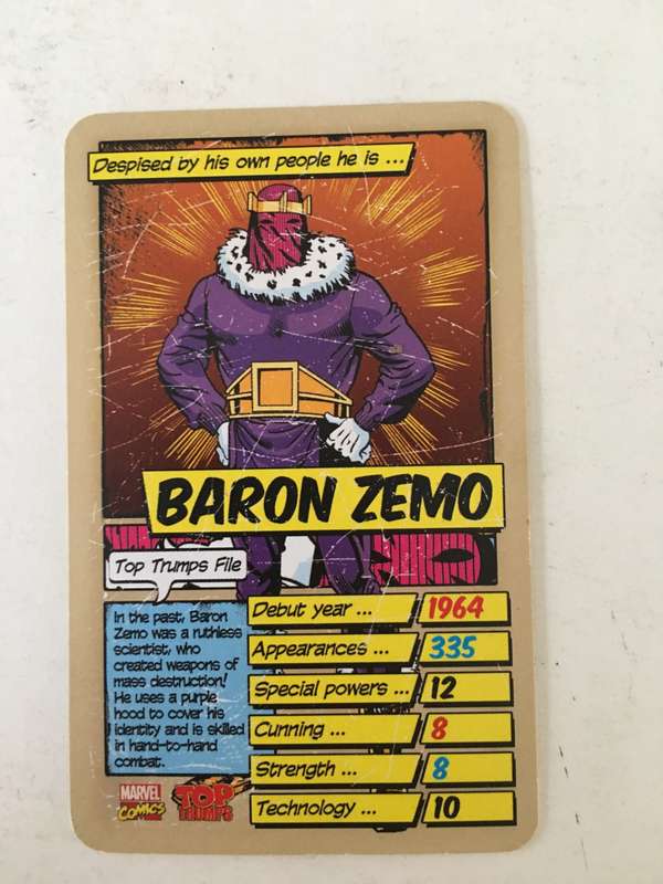 VINTAGE DC / MARVEL TOPPS TRADING CARD - BARON ZEMO