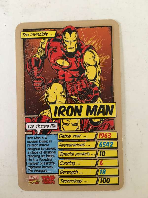 VINTAGE DC / MARVEL TOPPS TRADING CARD - IRON MAN