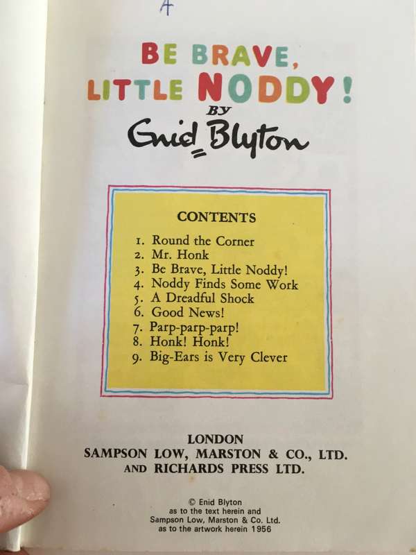 VINTAGE BE BRAVE LITTLE NODDY - 1956 - NO. 13 - PAPER BACK